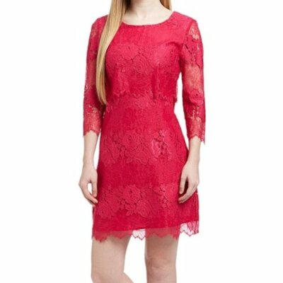 juicy couture red lace dress Juicy Couture Heartbreaker Striped Lace Dress, Size 0
