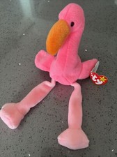 TY Beanie Baby - PINKY the Pink Flamingo 1995 Free Shipping