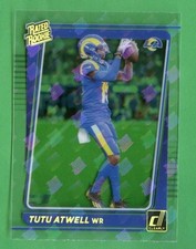TUTU ATWELL 2021 CLEARLY DONRUSS HOLO RATED ROOKIE LOGO PARALLEL LOS ANGELES RAM