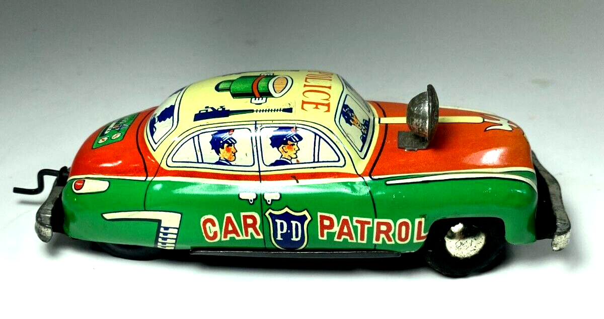 Vintage Kokyu Japan Tin Crank or Friction Tin Police Patrol Car | eBay