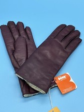 Vintage Leather Borg Aris Leather Gloves W/inner Plush Lining NOS