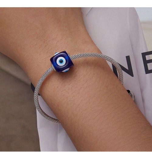Lucky Eye Hamsa Hand Charm CZ S925 Sterling Silver Beads fit Bracelet & Necklace - Picture 29 of 54