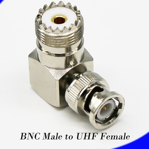 2x BNC Male to UHF Female SO239 Right Angle 90 Degree RF Connectors Adapters USA - Picture 5 of 11