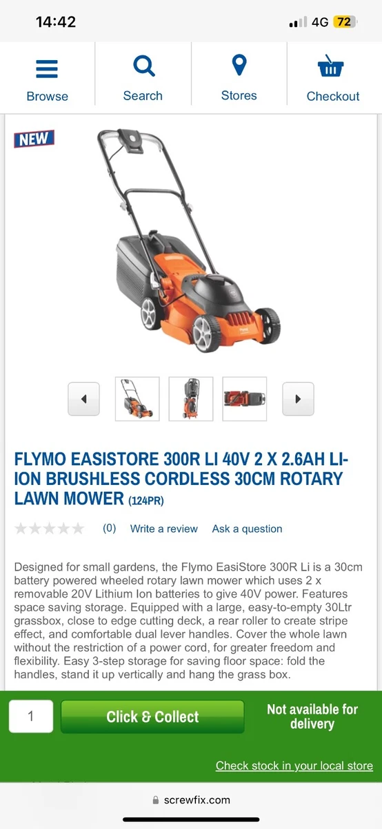 Flymo easistore 300r li cordless rotary lawn mower deals