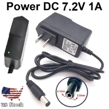 7.2V 1A 1000mA AC/DC 110-240V Converter Adapter Wall Charger Power Supply Mains