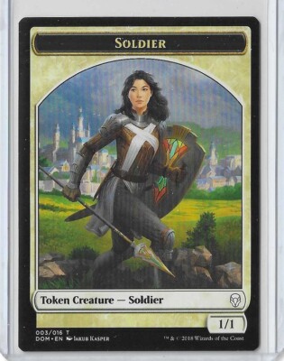 MTG Soldier Dominaria (DOM) Token Magic the Gathering Card #003/016  Unplayed | eBay
