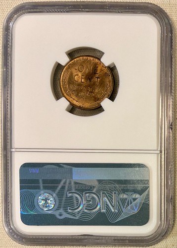 1909 VDB Lincoln Cent (Wheat Penny), NGC MS-63 RB, Wood Grain "Woody" Effect! - Picture 2 of 3