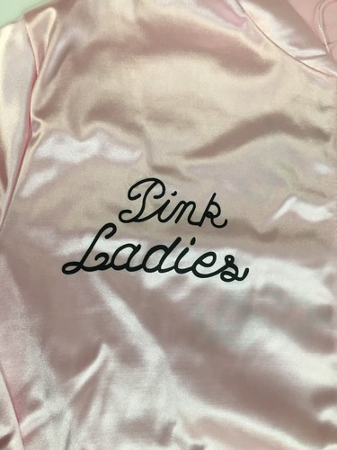 1950s Pink Satin Costume Jacket w/Neck Scarf & glasses Halloween Dress Up Sz L - Picture 5 of 17