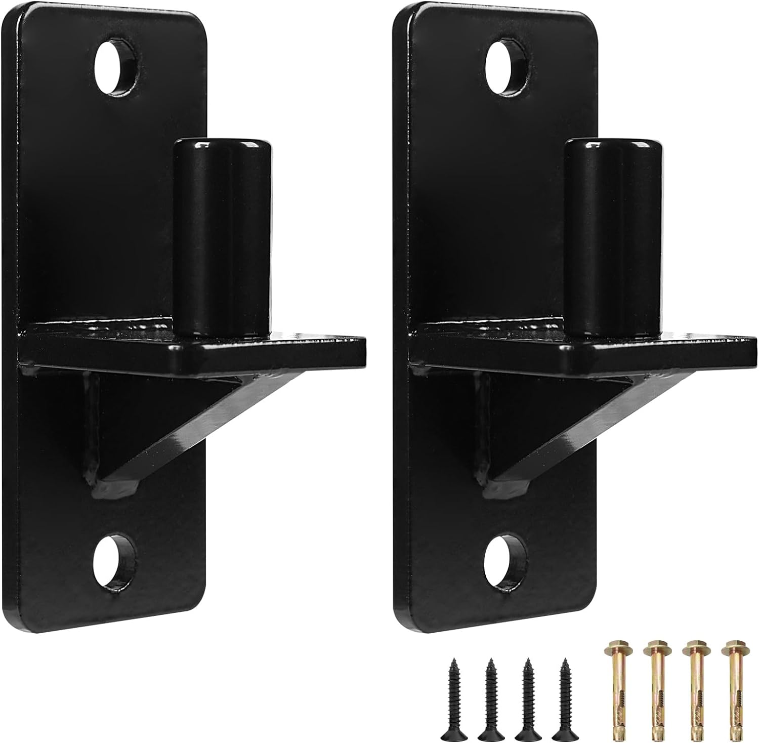 Wall Mount Gate Hinges, Black Farm Gate Hinge, 2 Pack Chain Link Fence Gate Hing