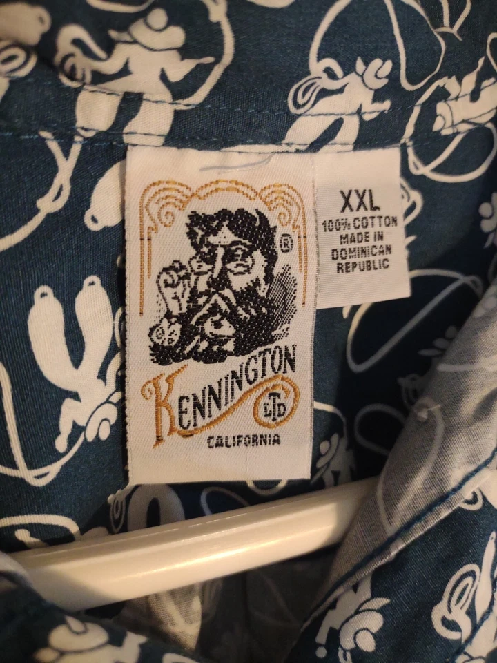 Kennington Shirt Mens XXL ALL OVER PRINT Short Sleeve Cowboy Ropin Cotton HAWAII - Image 4 of 4