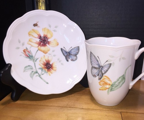 Lenox Butterfly Meadow Coffee Mug and Party Plate EASTERN TAILED BLUE - Picture 2 of 10