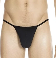 HOM Plume L74024 G-String Black Men's Size L