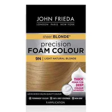 John Frieda Blonde Permanent Precision Foam Hair Color, Blonde Hair Dye, 9N Ligh