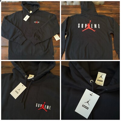 Supreme x Jordan Hoodie Sweatshirt Black FW24 Size Small Supreme x Jordan Hoodie Sweatshirt Black FW24 Size Small