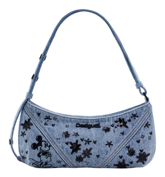 Desigual Sple Shoulder Bag Schultertasche Denim Dark Blue Hellblau Schwarz-image
