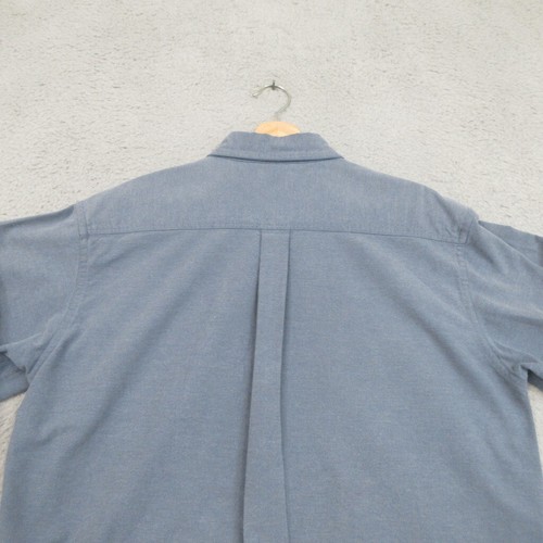 Camicia LL Bean Shacket uomo L blu cotone bottoni pesante utility abbigliamento da lavoro - Foto 8 di 18