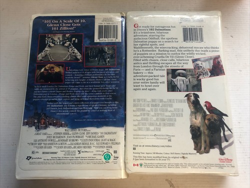 101 Dalmatians 102 Dalmatians lot (VHS, 1997, Clam Shell) Glenn Close Disney - Picture 7 of 7