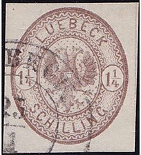Lübeck Nr. 13b gestempelt und geprüft