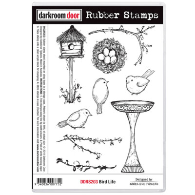 Darkroom Door Stamps Set: BIRD LIFE Mixed Media Stamping Art Journals Stamp
