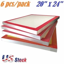 6 PACK Aluminum Frame Silk Screen Printing Screens 20"x 24" White 160 Mesh Count