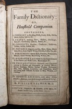1710 SALMON FAMILY DICTIONARY COOKERY MEAT PASTRY LIQUORS BEER PERFUME MEDICINE