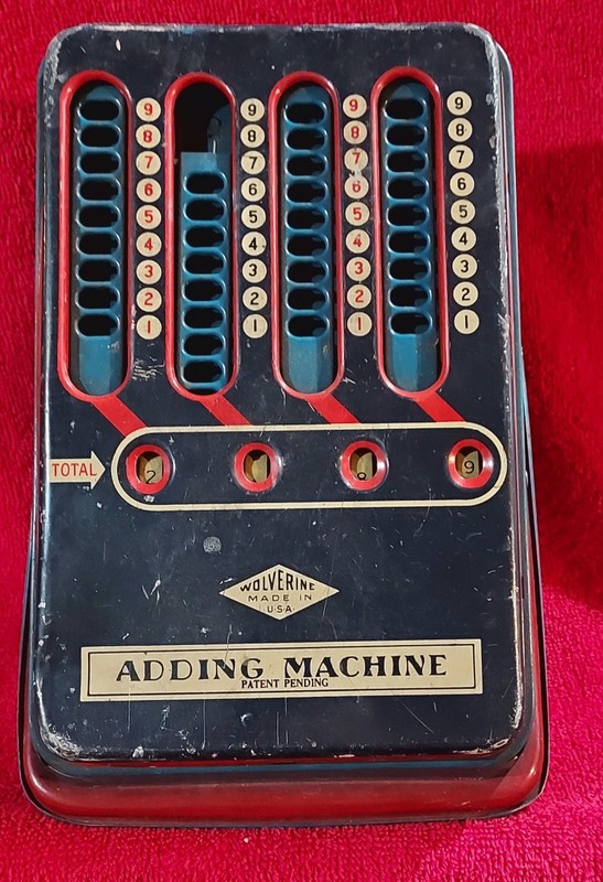 Vintage 1950s Wolverine Adding Machine Calculator  NOT WORKING