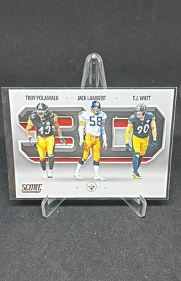 #ad 2021 Score 3d T.J. Watt Troy Polamalu Jack Lambert #3D4 $1.90