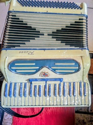 Antique Ram Piano Accordion, 1950-60s With Authentic Italian Manufacturing Stamp