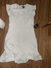 Express Mini Dress Ruffle Hem Flutter Sleeves Women’s 6 NWT