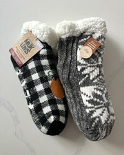 Lot of 2, MUK LUKS Sherpa Cozy Cabin Slipper Socks