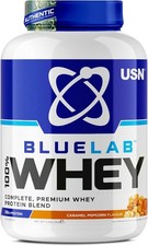 USN Blue Lab Whey Protein Isolate Popcorn Caramel 2KG 58 Servs Dec 2025 RRP £90 24.98 per kilo