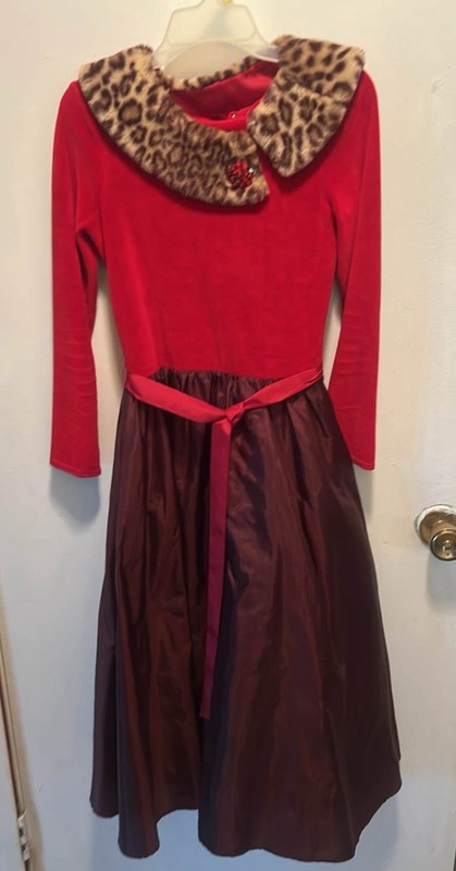 American Girl Holiday Dress Chocolate Cherry Size 12