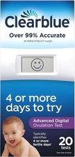 Clearblue Advanced Digital Ovulation Test, Home LH Ovulation Test Kit, 20 Ct