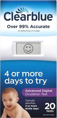 Clearblue Advanced Digital Ovulation Test, Home LH Ovulation Test Kit, 20 Ct