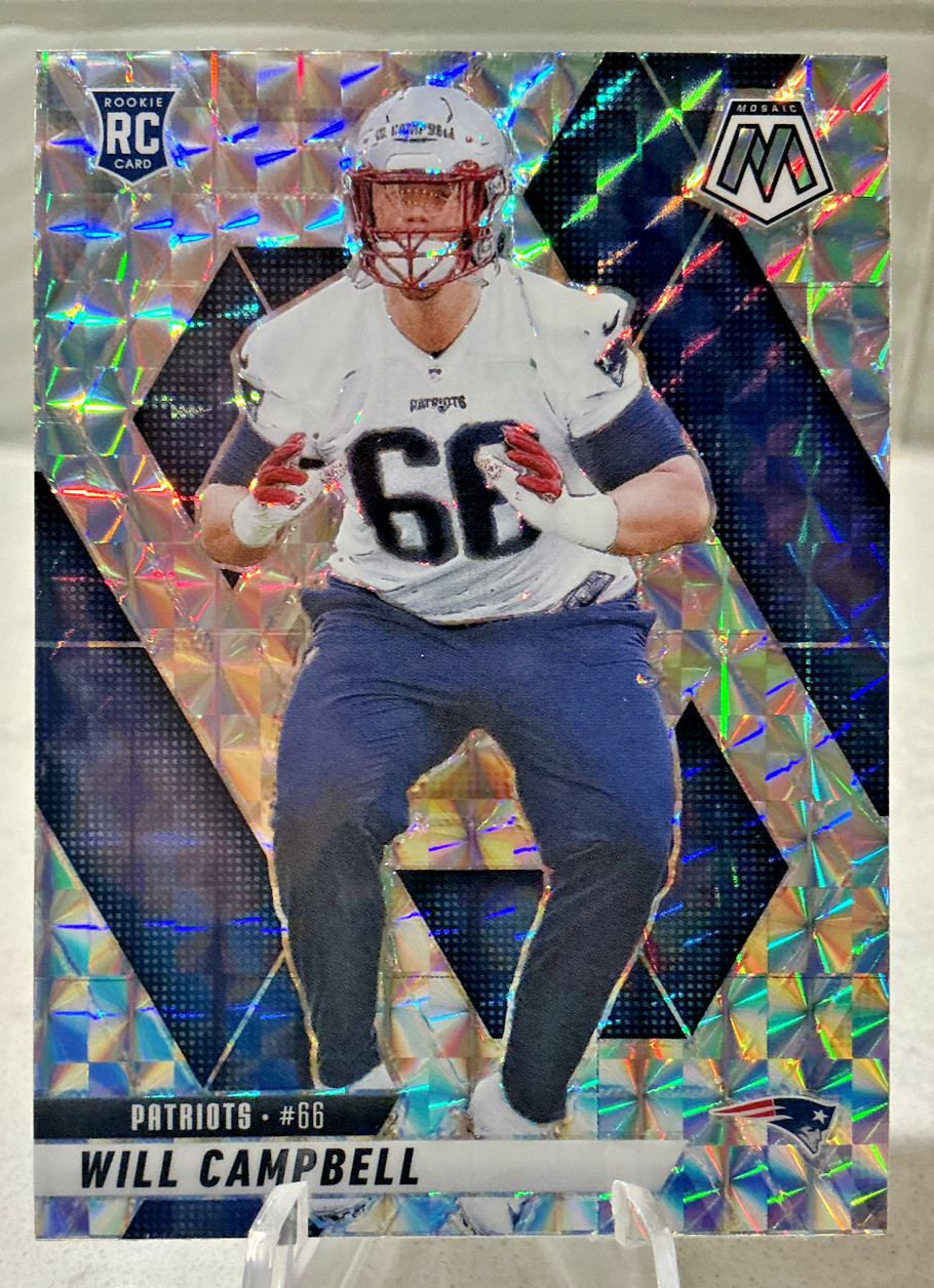 2025 Panini Mosaic Silver Mosaic Prizm Will Campbell #378 Patriots