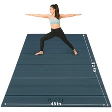 Foldable Wide  Large Yoga Mat   Cushioned, Compact  Easy to Store  6mm