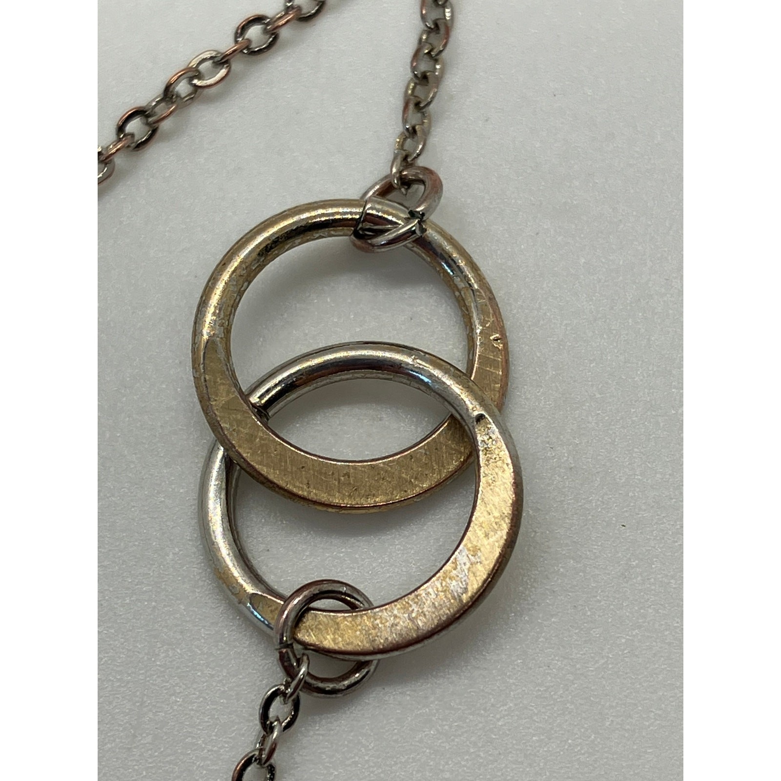 Delicate Vintage Interlocking Rings Necklace – Si… - image 3