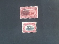 U.S.SCOTT 2 CENT #286(1898)& 295(1901)AMER.LAST CEN./PAN AMER.COM.UNHGE