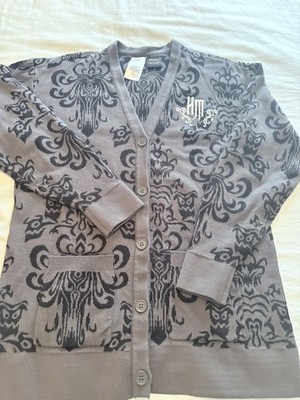 Disney Parks Her Universe Women's Cardigan Haunted Mansion Wallpaper Size S EUC