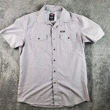 Wrangler Shirt Men's M Gray Regular Fit Short Sleeve Button Up Casual Work