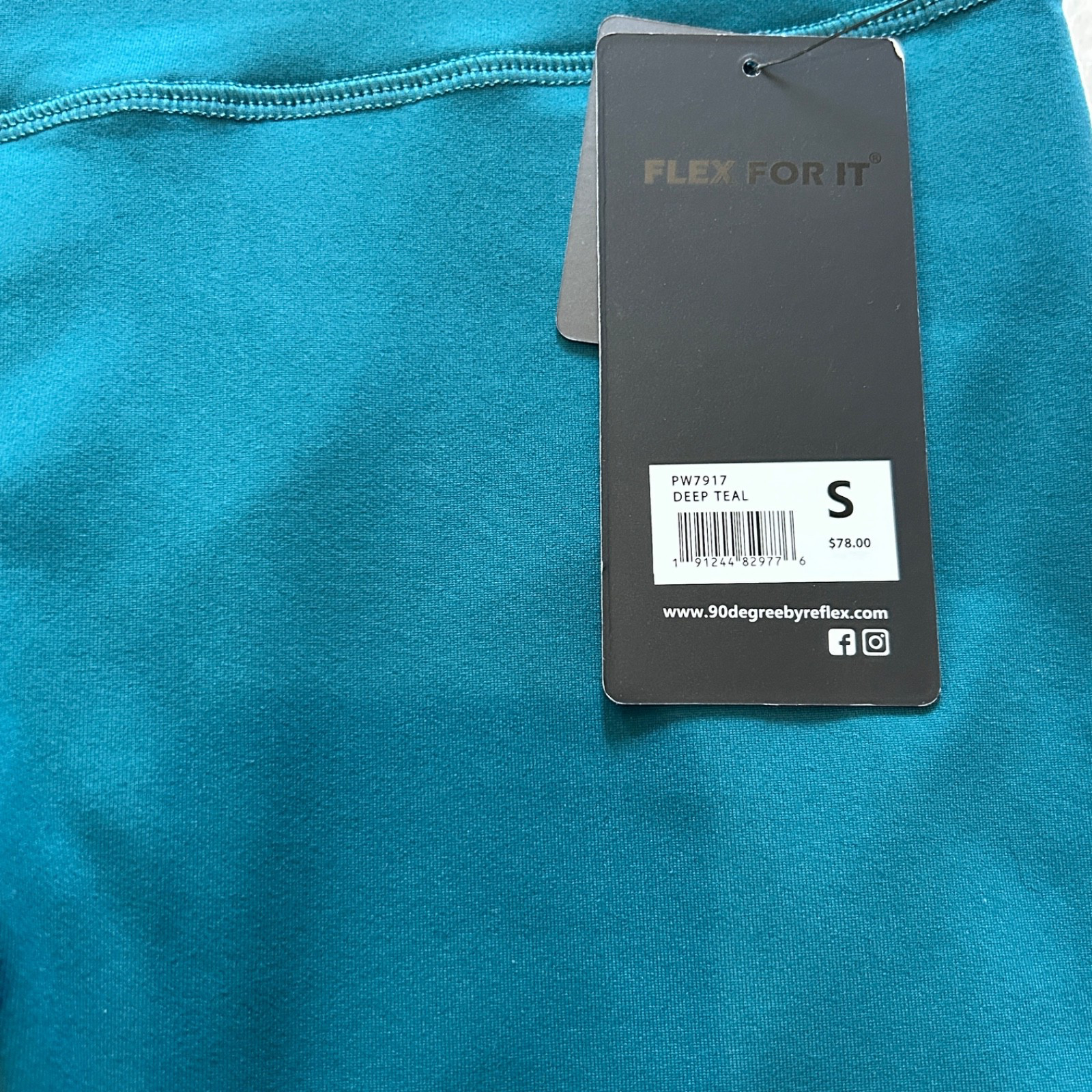 90 Degree By Reflex High Waist Power Flex Tummy Control Leggings Teal Size S