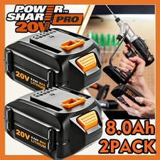 2x WA3678 For WORX 20V Power Share PRO 8.0Ah Lithium-Ion High-Capacity Battery