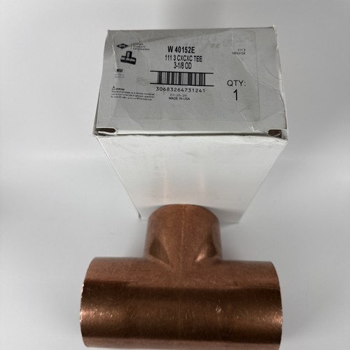 Elkhart W 40152E 3" CXCXC Wrot Copper Tee Fitting 111 3 3-1/8" OD Plumbing NOS