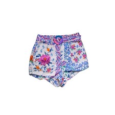 Farm Rio Romantic Bandanas Belted Shorts Size Large Summer Cotton Paisley Boho