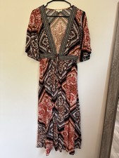 Earthbound Trading Co Boho Maxi Duster Kimono EUC Size S/M