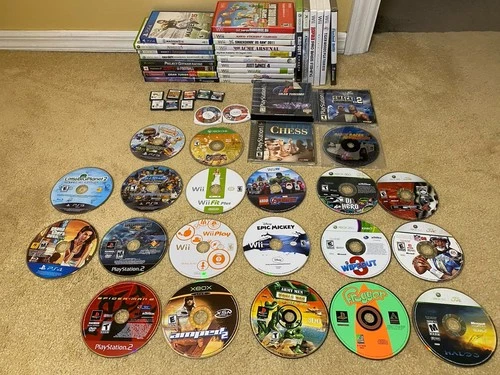 Huge Video Game Lot Nintendo Wii U Gamecube Xbox 360 PS1 PS2 PS3 PS4 Mario Halo