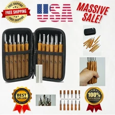 Complete 13-Piece Wood Carving Tool Kit - Durable Carbon Steel & Sharpener