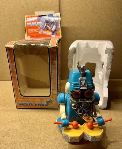 Vintage Drum Parade Robot battery operated Super Toys China 1987 with box - Photo 2/10