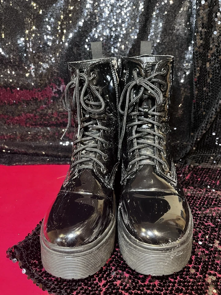 Botas de combate negras con cordones para mujer Charles Albert talla 8 Foto 2 de 4