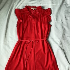 Loft Petites Women's Sleeveless Solid Red Ladies Polyester Dress Size SP